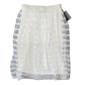 Metro Wear Sheer Striped Midi Skirt